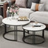 Stylish Round Nesting Coffee Tables with Metal Frame