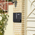 Lockable Mailbox Wall Mounted Mail Letter Post Box with Newspaper Holder Rack
