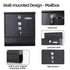 Lockable Mailbox Wall Mounted Mail Letter Post Box with Newspaper Holder Rack