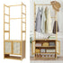 High Strength Bamboo Clothing Rack Closet Organizer Storage Cabinet & Shoe Shelf
