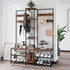Xxl Corner Coat Stand Widen Depth Bench Shoe Rack Storage Shelves 10 Dual Hooks
