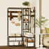 Xxl Corner Coat Stand Widen Depth Bench Shoe Rack Storage Shelves 10 Dual Hooks