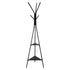 Gold Coat Rack, Freestanding Coats Rack Stand with 2 Shelves & 6 Hooks, Free Standing Hall Coat Tree