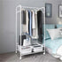 2Tier Rolling Free-Standing Clothing Garment Rack Closet Organizer Open Wardrobe