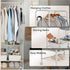 2Tier Rolling Free-Standing Clothing Garment Rack Closet Organizer Open Wardrobe