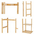 Bamboo Coat Stand Clothes Rack with Garment Shelf, Hanging Rail and Hooks
