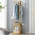 Versatile Strong Bamboo Clothes Hanger Rod Stand Scarf Hat Holder Storage Shelf