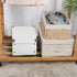 Portable Rolling Bamboo Clothes Rack for Kids with Hanging Rail