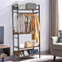 Rustic Wooden Clothes Garment Rail Open Hanging Display Shelf Shoe Rack Entryway