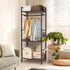 Rustic Wooden Clothes Garment Rail Open Hanging Display Shelf Shoe Rack Entryway