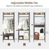 Rustic Wooden Clothes Garment Rail Open Hanging Display Shelf Shoe Rack Entryway