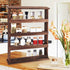 4 Tiers Rustic Wood Spice Rack Organizer Wall Mounted Kitchen Shelves Space Save