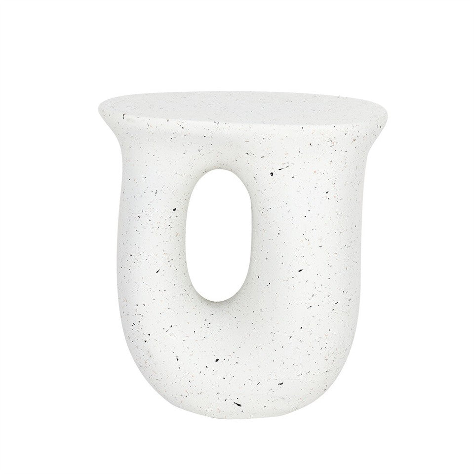 U-Shaped Terrazzo Concrete Outdoor Stool