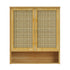 3 Tier Bathroom Wall Cabinet Rattan Door Bamboo Storage Shelf Over Toilet Cupboard Organizer