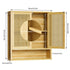 3 Tier Bathroom Wall Cabinet Rattan Door Bamboo Storage Shelf Over Toilet Cupboard Organizer