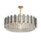 Gold And Grey Smoky Crystal Chandelier With 10 E14 LED Lights And Adjustable Height