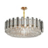 Gold And Grey Smoky Crystal Chandelier With 10 E14 LED Lights And Adjustable Height