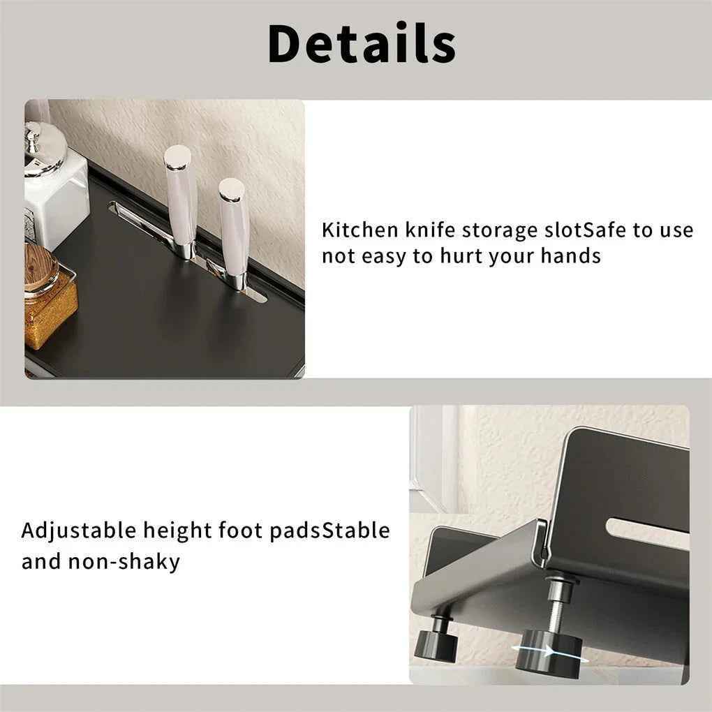3-Tier Large Kitchen Spice Rack Anti-Rust Organizer Shelf, Height Adjustable Storage Rack AU