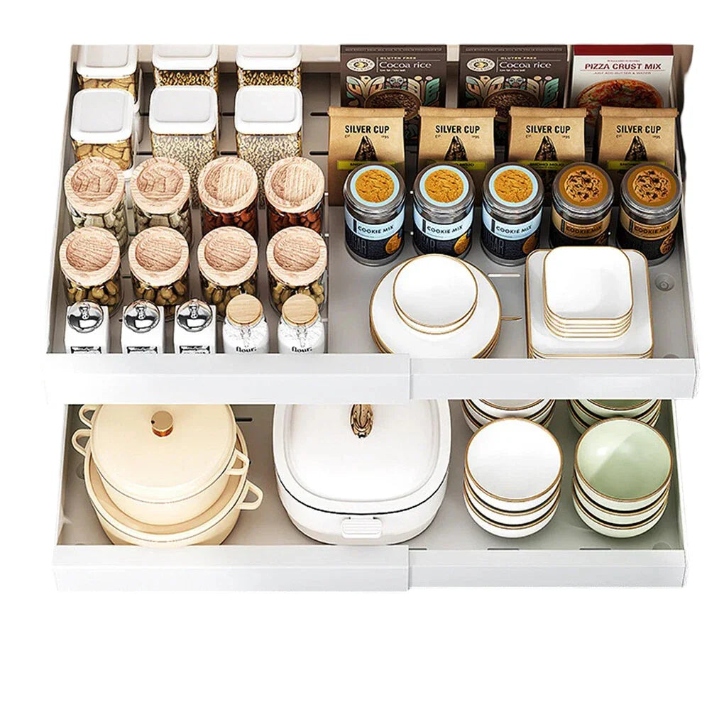 Pull-Out Kitchen Cabinet Organizer With Extendable Storage