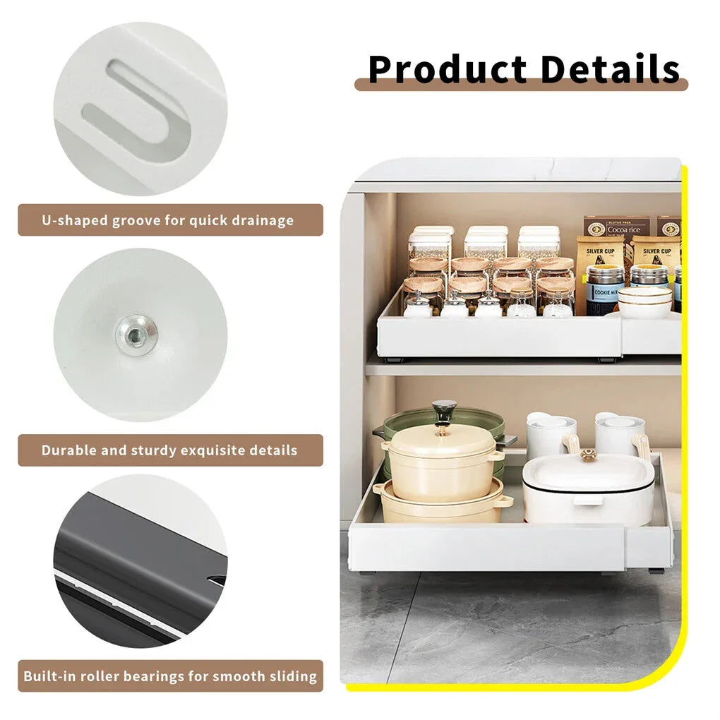 Pull-Out Kitchen Cabinet Organizer With Extendable Storage
