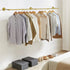 Vintage Gold Wall-Mounted Clothes Rack – Strong Metal Garment Hanging Rail