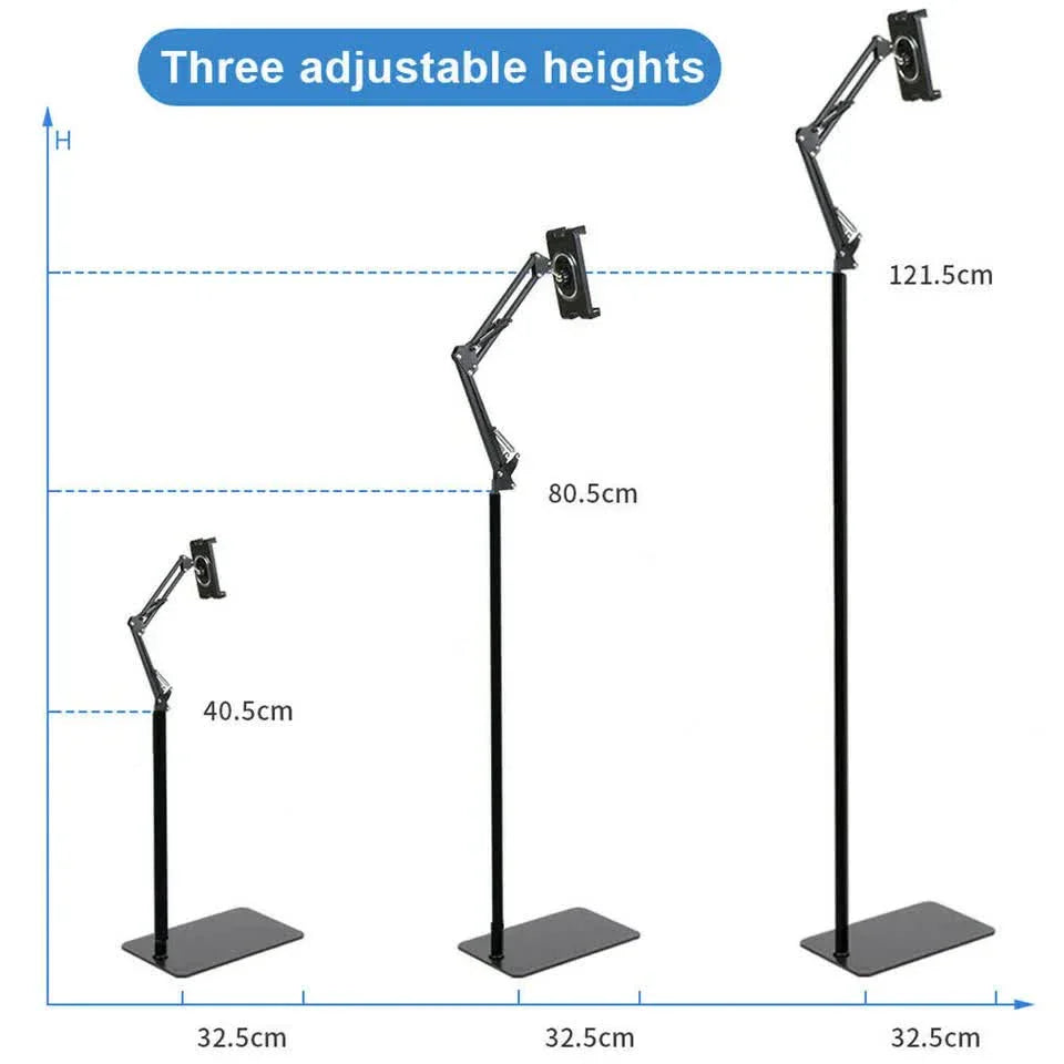 360 Tablet Floor Stand Adjustable 5-12.9 Inch Overhead Phone Desktop Holder