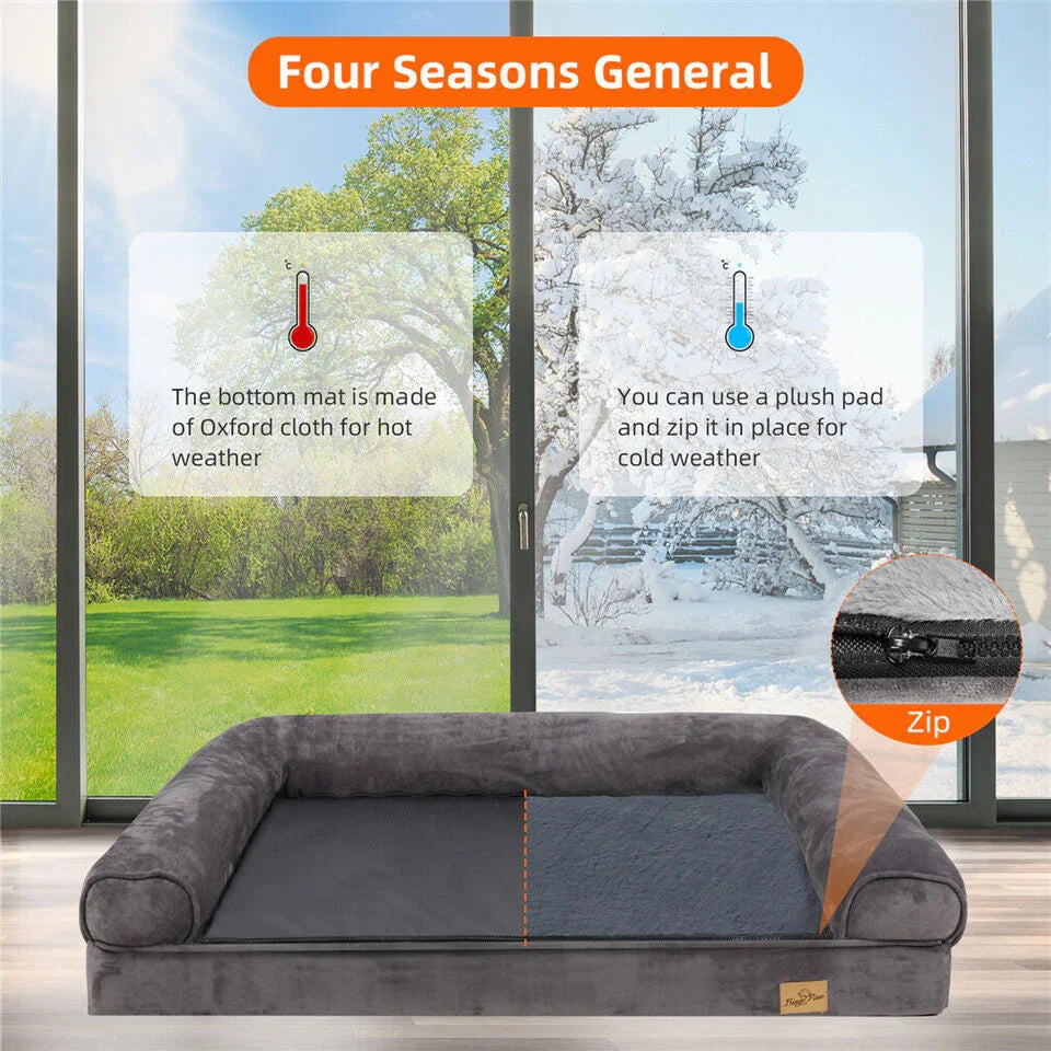 Orthopedic Dog Bed with Bolster Comfort Mattress