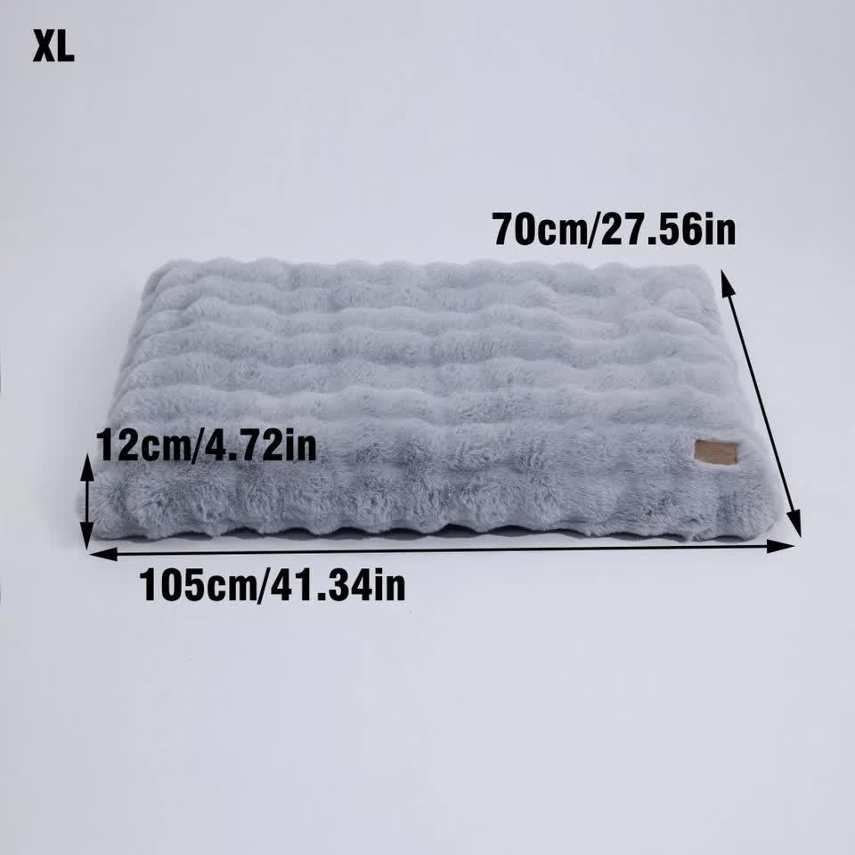 Plush Pet Bed with Non Slip Base and Removable Cover