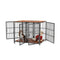 Fin 4 Doors Ultra Thicken Dog Crate Cage End Table Divided Dog Puppy Kennel For 2 Dog