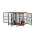 Fin 4 Doors Ultra Thicken Dog Crate Cage End Table Divided Dog Puppy Kennel For 2 Dog