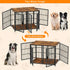 Fin 4 Doors Ultra Thicken Dog Crate Cage End Table Divided Dog Puppy Kennel For 2 Dog