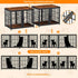 Fin 4 Doors Ultra Thicken Dog Crate Cage End Table Divided Dog Puppy Kennel For 2 Dog
