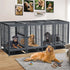 Giant Dog Cage Indoor Outdoor Super-Hard Metal Kennel Pet Playpen W Tray & Divider