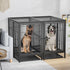 Giant Dog Cage Indoor Outdoor Super-Hard Metal Kennel Pet Playpen W Tray & Divider