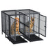 Giant Dog Cage Indoor Outdoor Super-Hard Metal Kennel Pet Playpen W Tray&Divider