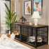 Black Walnut XL Dog Crate with Wooden Furniture Style, 3-Door Entry and Slide Out Tray