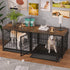 Black Walnut XL Dog Crate with Wooden Furniture Style, 3-Door Entry and Slide Out Tray