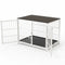 White Walnut XL Dog Crate with Furniture Style Top, 3 Doors and Easy Clean Tray Included