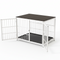 White Walnut XL Dog Crate with Furniture Style Top, 3 Doors and Easy Clean Tray Included