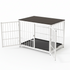 White Walnut XL Dog Crate with Furniture Style Top, 3 Doors and Easy Clean Tray Included
