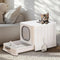 Big Top Entry Deep Tray Enclosed Kitty Cat Litter Box Easy To Clean Pull Handle