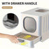 Big Top Entry Deep Tray Enclosed Kitty Cat Litter Box Easy To Clean Pull Handle