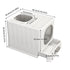Big Top Entry Deep Tray Enclosed Kitty Cat Litter Box Easy To Clean Pull Handle
