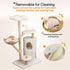 142cm Large Tall Cat Tree Tower with Soft Flower Perch & Condo - Multi-Level Cat Furniture for Kittens & Adult Cats