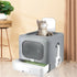 Foldable Fully Enclosed Hooded Cat Litter Box Self-Cleaning Kitty Toilet w Tray