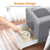 Foldable Fully Enclosed Hooded Cat Litter Box Self-Cleaning Kitty Toilet w Tray