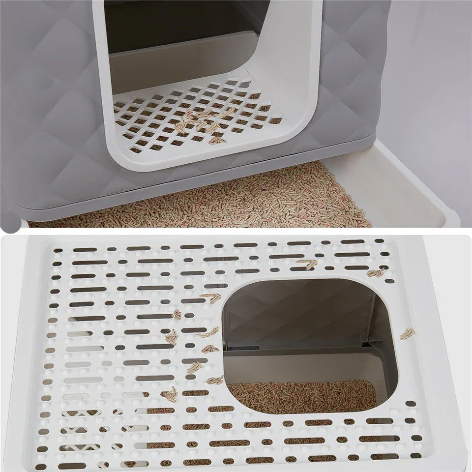 Large Hooded Cat Litter Box with Enclosed Top