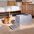 65L Big Cat Stainless Steel Litter Box With Lid High Wall With Triple Pedal Gray