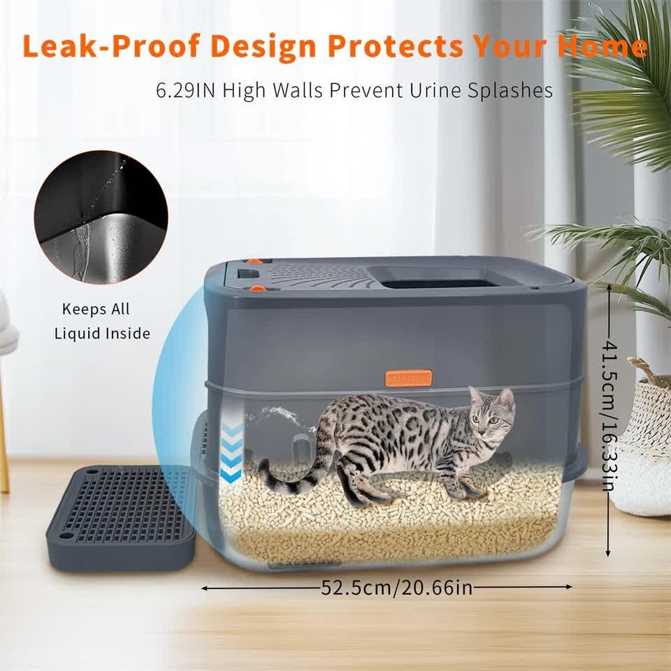 Jumbo Stainless Steel Cat Litter Box for Multi-Cats Large Toilet Box with Removable Lid