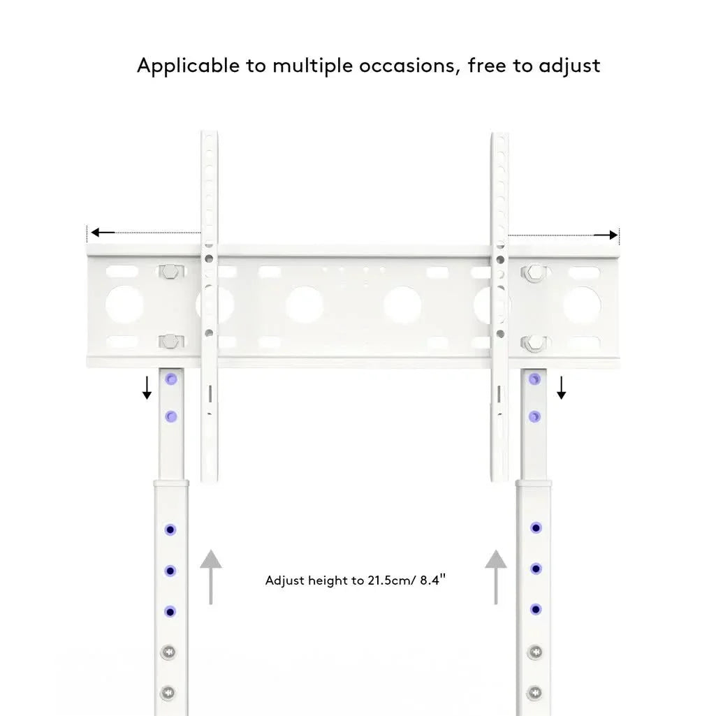 32-60 Inch TV Floor Stand Base - Universal Large TV Mount Holder Bracket - Adjustable Freestanding TV Stand for Living Room Bedroom - White